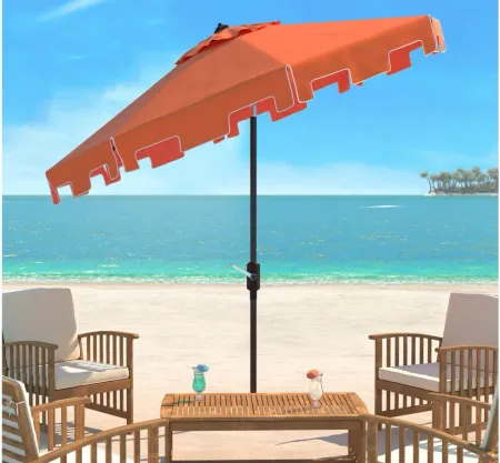 Zimmerman Outdoor UV-Resistant Crank Umbrella in Natural / Beige by Safavieh