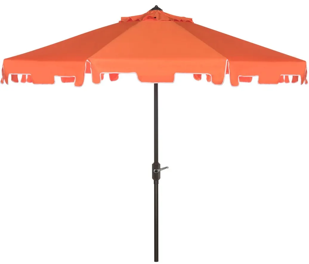 Zimmerman Outdoor UV-Resistant Crank Umbrella in Natural / Beige by Safavieh