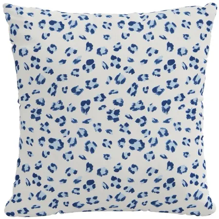 18" Outdoor Brush Cheetah Pillow in Brush Cheetah Sm Blue by Skyline