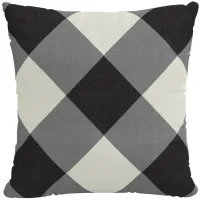 20" Outdoor Diamond Check Pillow in Diamond Check Charcoal by Skyline