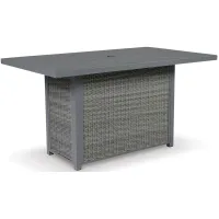 Palazzo Outdoor Bar Table with Fire Pit in Black by Ashley Furniture