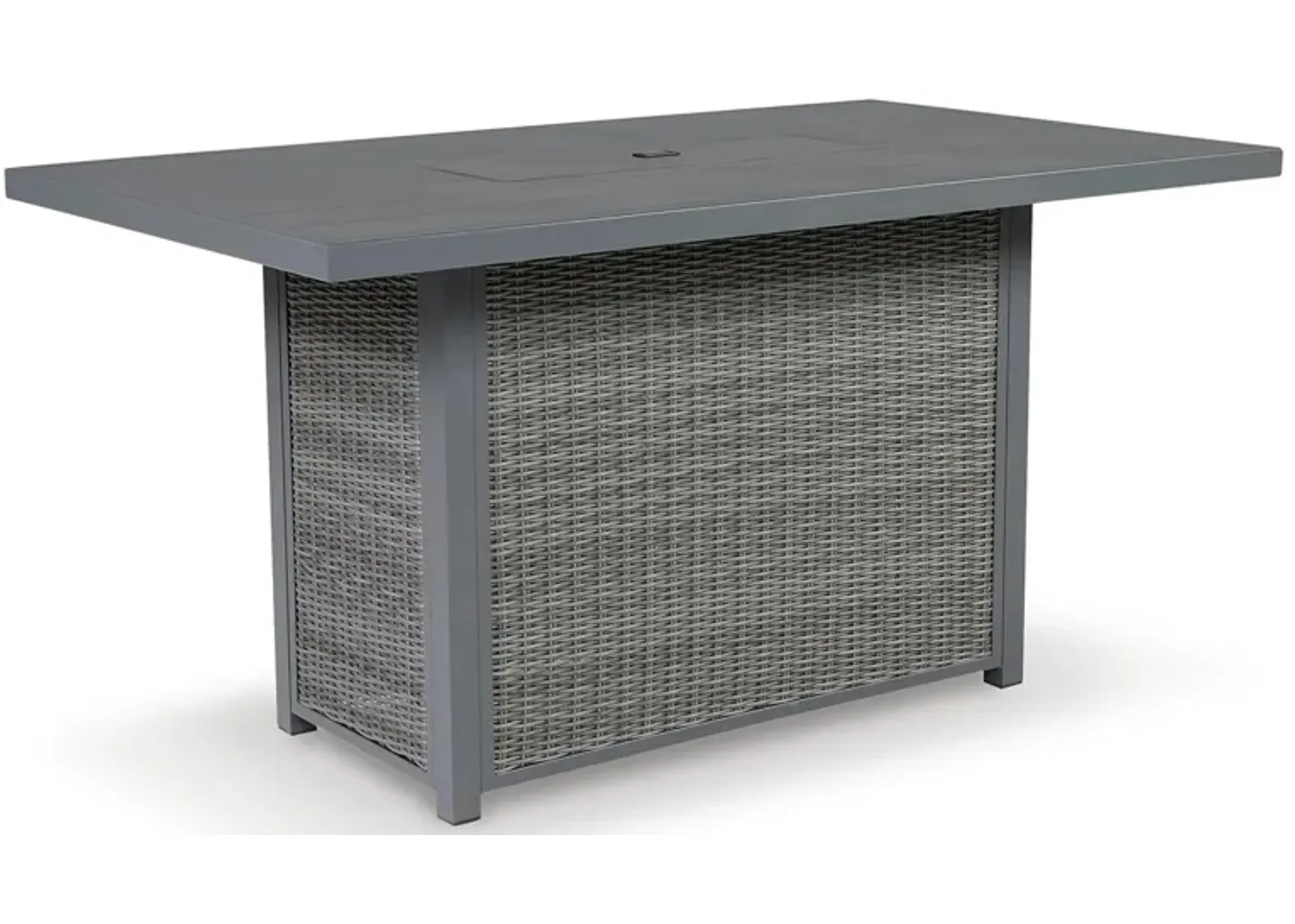 Palazzo Outdoor Bar Table with Fire Pit in Black by Ashley Furniture