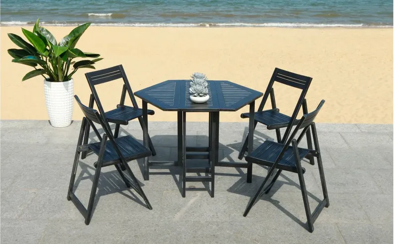 Julyvia Outdoor Table And 4 Chairs in Silver, Gray by Safavieh