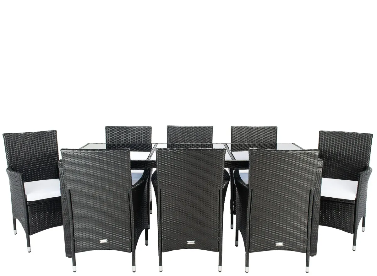 Ashlan 9-pc. Outdoor Dining Set in Gray by Safavieh