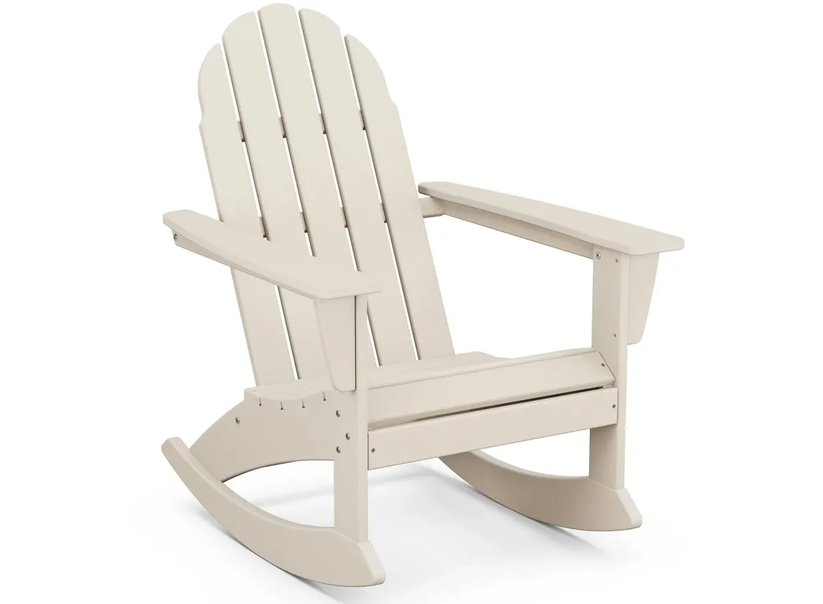 Vineyard Adirondack Rocking Chair in Sand by Polywood