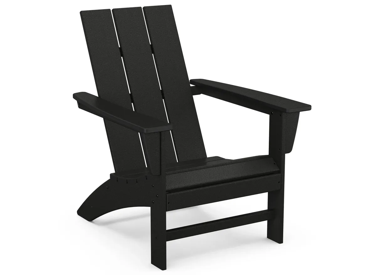 Modern Adirondack Chair in Black by Polywood