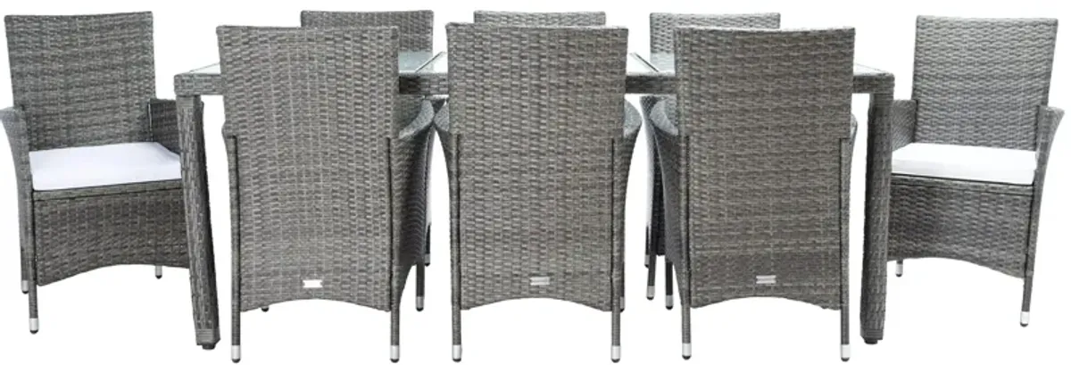 Ashlan 9-pc. Outdoor Dining Set in Gray by Safavieh