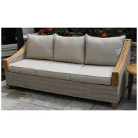 Sea Drift Wicker and Teak Outdoor Sofa