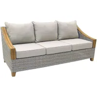 Sea Drift Wicker and Teak Outdoor Sofa in Dupione Brown by Outdoor Interiors