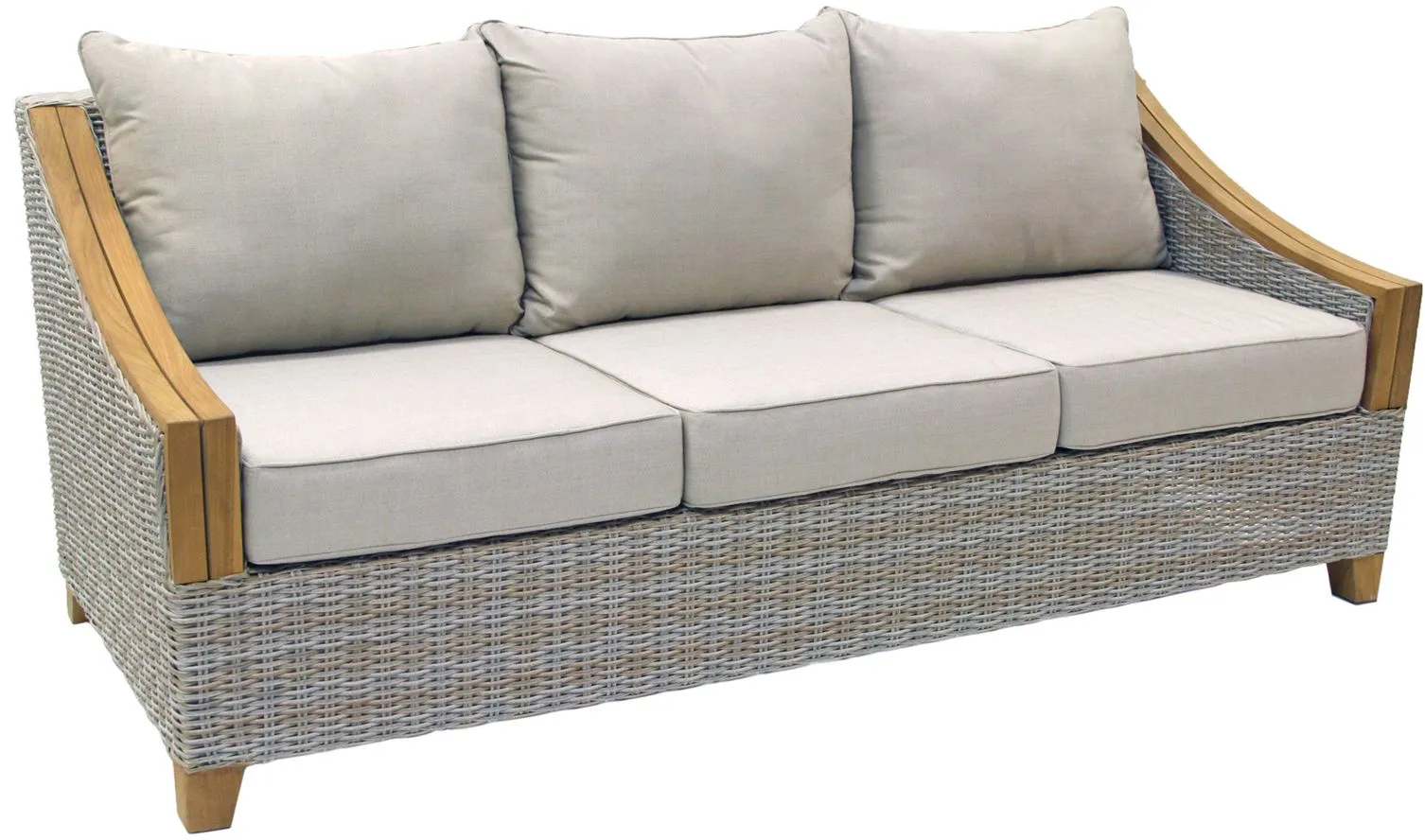 Sea Drift Wicker and Teak Outdoor Sofa