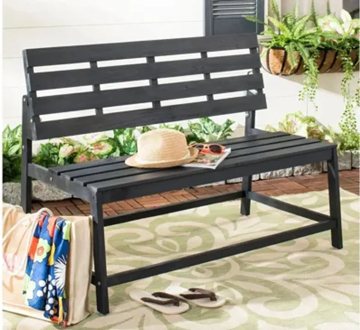 Deidara Outdoor Balcony Bench And Table Set