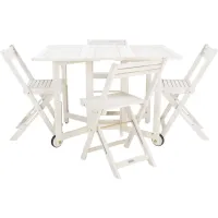 Nasya Outdoor Table And Chairs in White by Safavieh