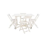 Nasya 5-pc. Outdoor Cabinet Dining Set in White by Safavieh