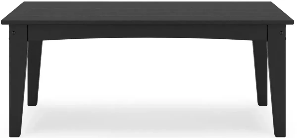 Hyland wave Outdoor Coffee Table in Black by Ashley Furniture