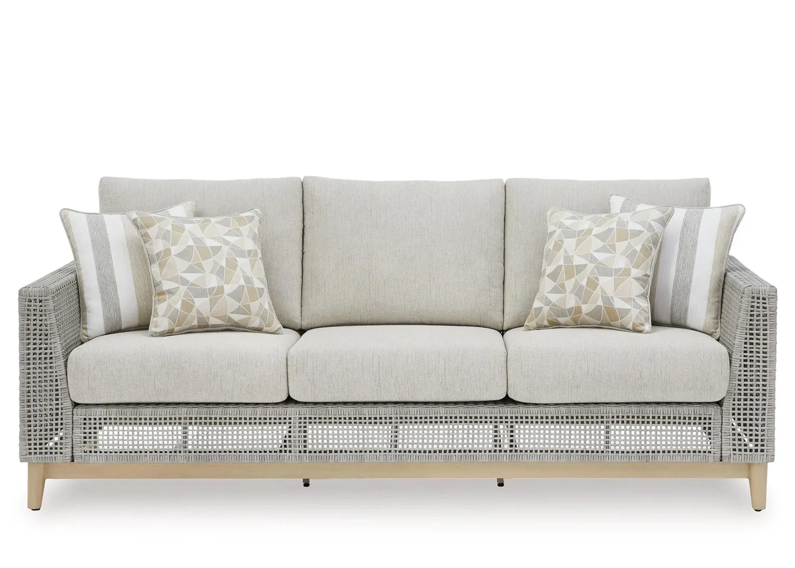 Seton Creek Outdoor Sofa in Light Gray/Beige by Ashley Furniture