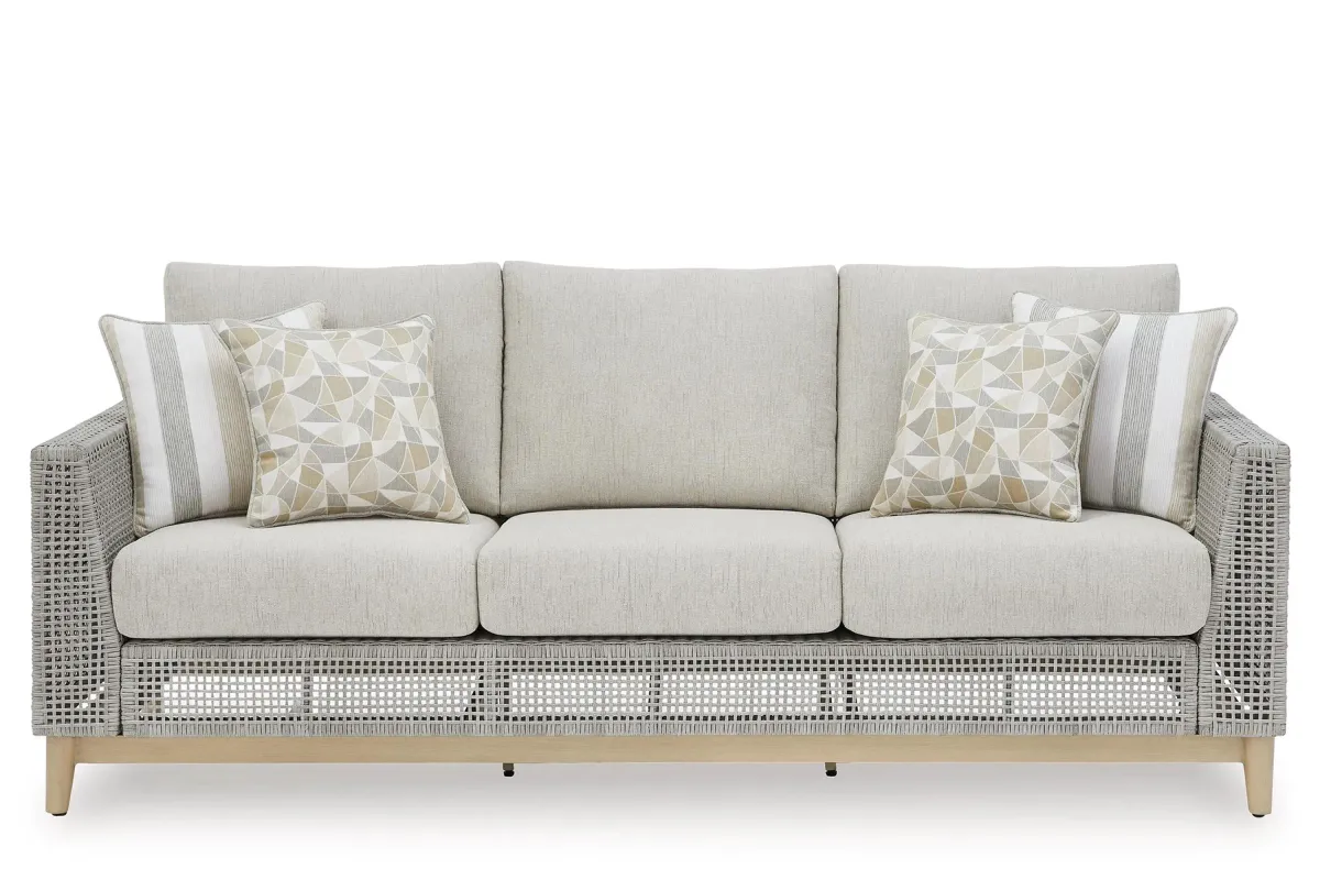 Seton Creek Outdoor Sofa in Light Gray/Beige by Ashley Furniture