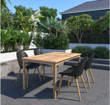 Laica 5-Piece Patio Dining Set in Black by International Home Miami