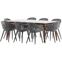 Amazonia 9-pc. Outdoor Rectangular Patio Dining Set in Black by International Home Miami