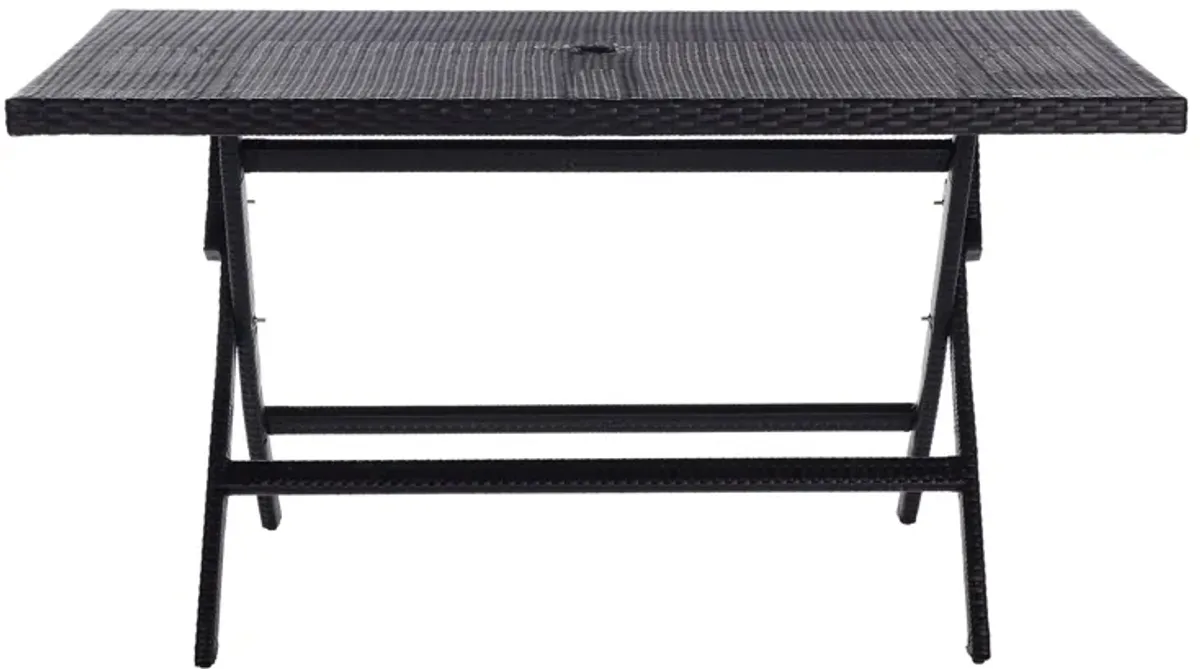 Neval Outdoor Folding Table in Charcoal by Safavieh