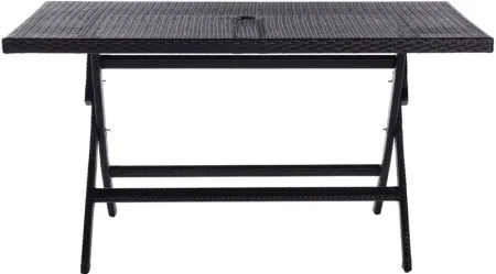 Neval Outdoor Folding Table in Charcoal by Safavieh