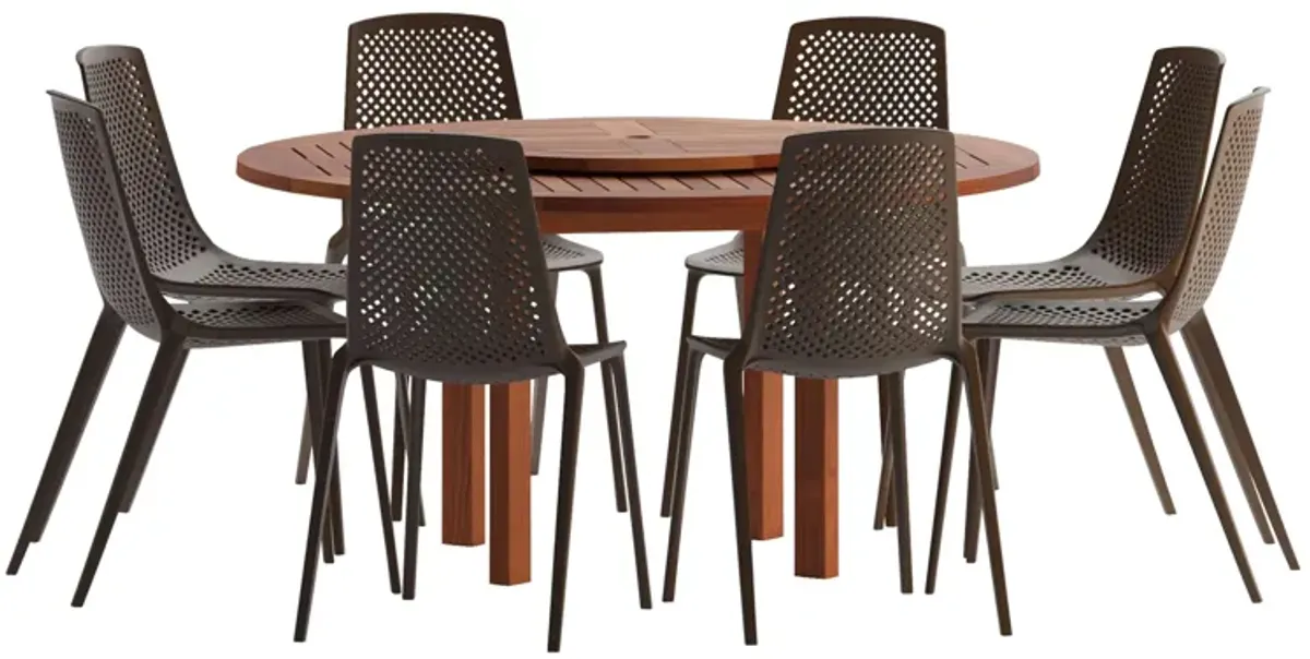 Amazonia 9-pc. Outdoor Round Patio Dining Set