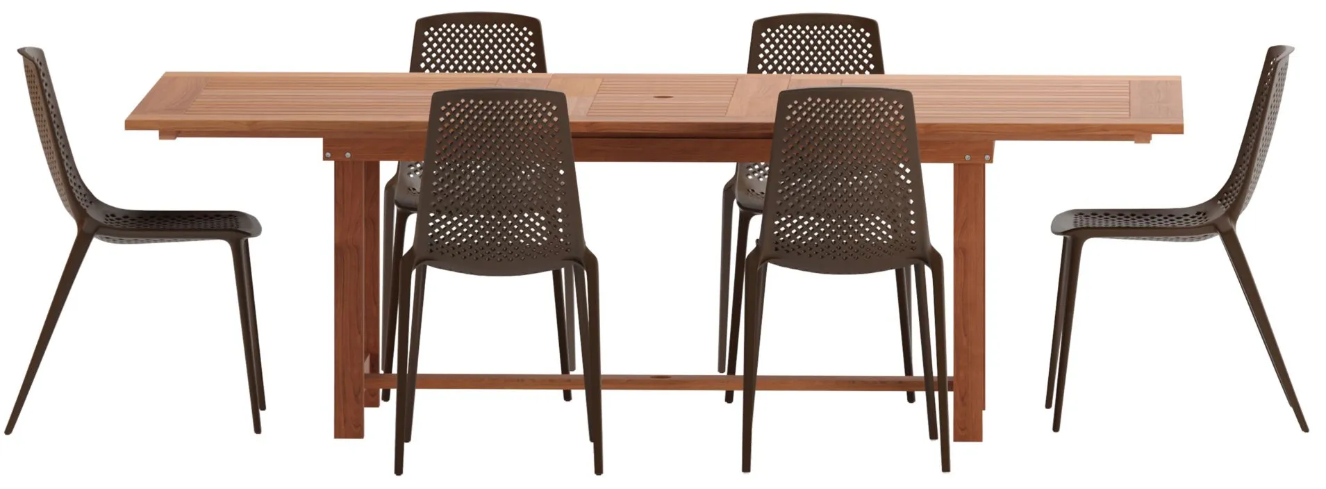 Amazonia 7-pc. Outdoor Rectangular Patio Dining Set in Charcoal by International Home Miami
