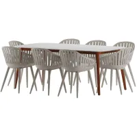 Amazonia 9-pc. Outdoor Rectangular Patio Dining Set in Faye Ash by International Home Miami