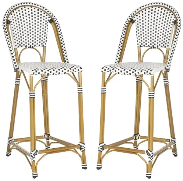 Pramla Outdoor Stackable Bar Stool -Set of 2