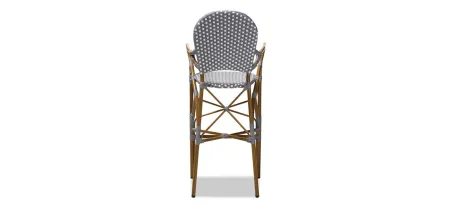 Marguerite Outdoor Stackable Bistro Bar Stool in White by Wholesale Interiors
