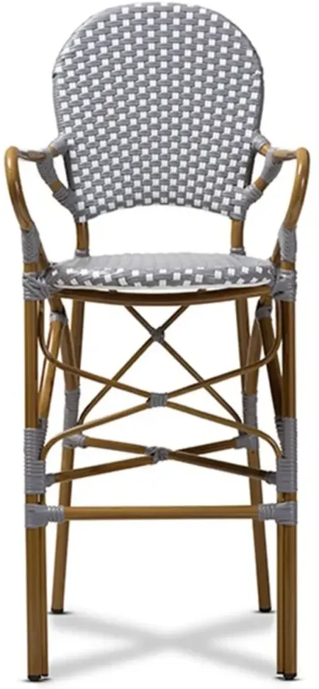 Marguerite Outdoor Stackable Bistro Bar Stool in White by Wholesale Interiors