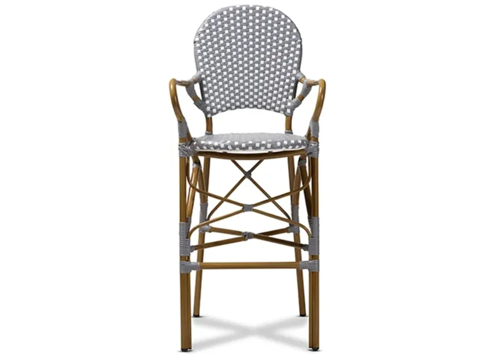 Marguerite Outdoor Stackable Bistro Bar Stool in White by Wholesale Interiors