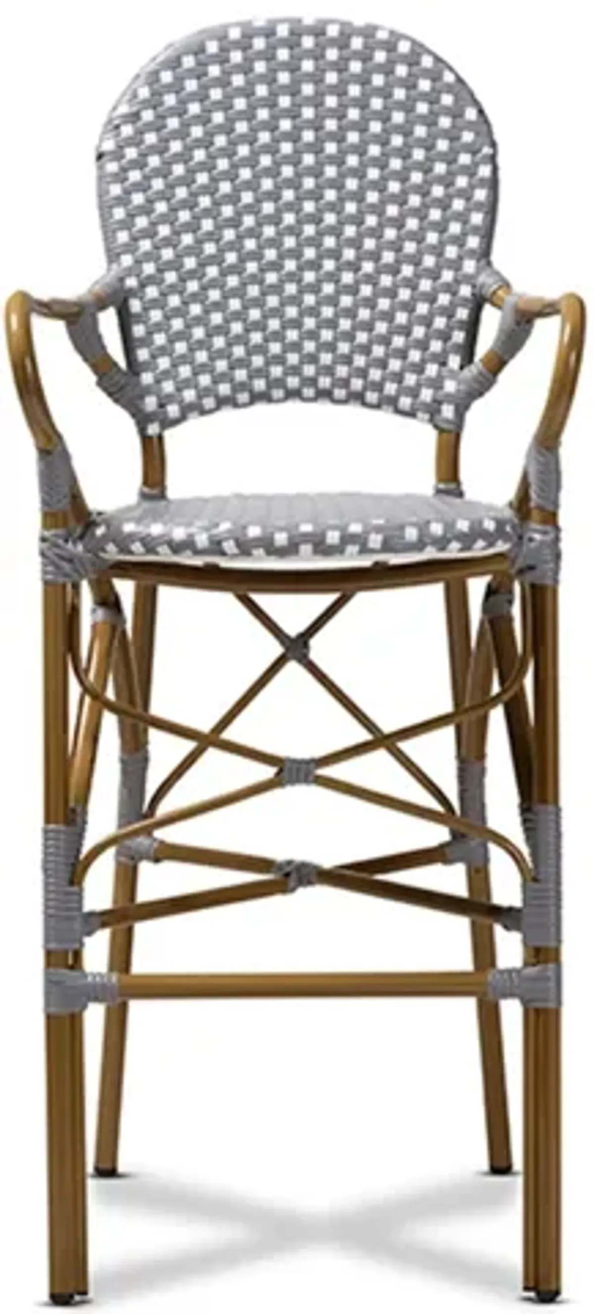 Marguerite Outdoor Stackable Bistro Bar Stool in White by Wholesale Interiors