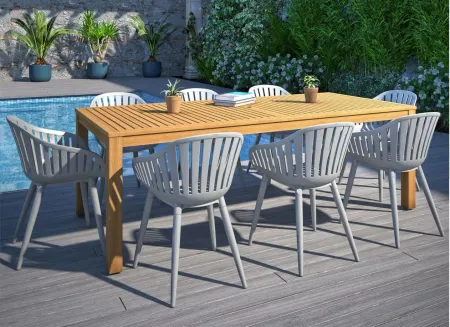 Amazonia 9-pc. Outdoor Rectangular Patio Dining Set in Charcoal by International Home Miami