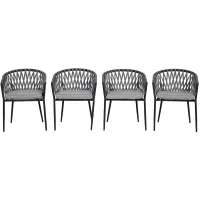 Palm Bliss Outdoor Dining Chair Set of 4 in Black by Ashley Express