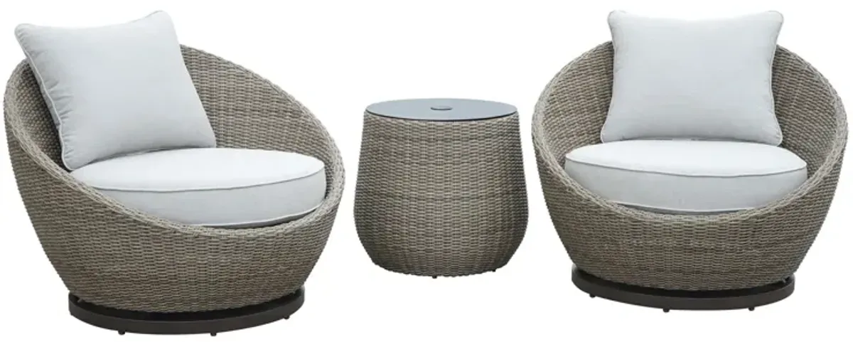 Adeline Wicker Patio 3-Pack in Gray by Steve Silver Co.