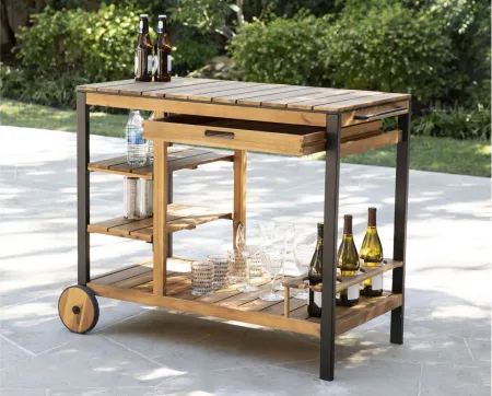 Jameson Outdoor Bar Cart in Natural by SEI Furniture