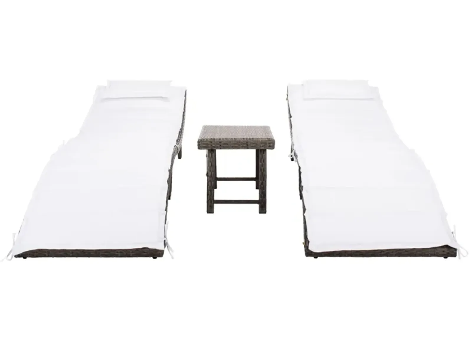 Colfax 3 Piece Sun Lounger Set in Gray Brown by Safavieh