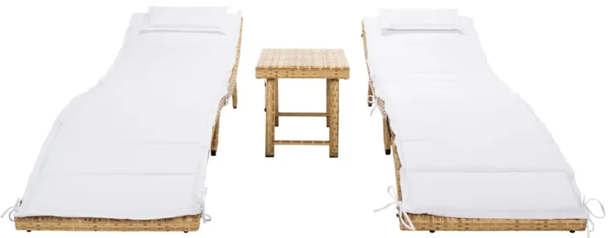 Colfax 3 Piece Sun Lounger Set in Natural by Safavieh