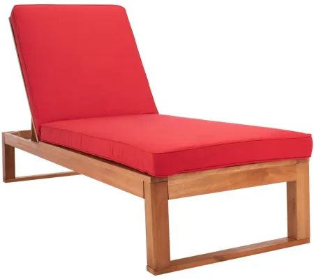 Danser Sun Lounger in Natural/Red by Safavieh