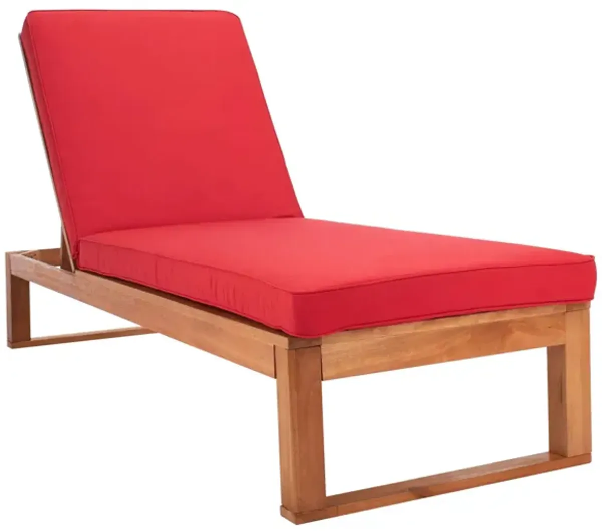 Danser Sun Lounger in Natural/Red by Safavieh