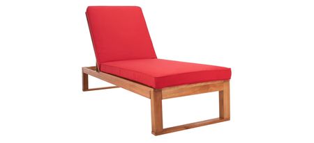 Danser Sun Lounger in Natural/Red by Safavieh