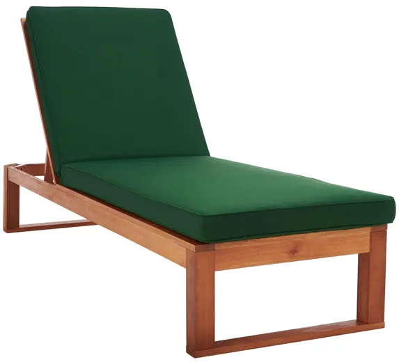 Danser Sun Lounger in Natural/Green by Safavieh