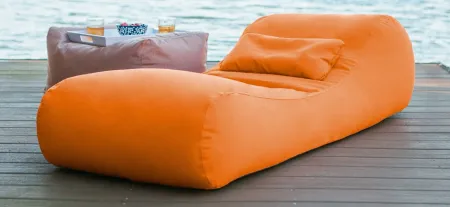 Lunsford Outdoor Bean Bag Sun Lounger with Cover in Natural by Foam Labs