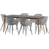 Amazonia 7-pc. Outdoor Rectangular Patio Dining Set in Charcoal by International Home Miami