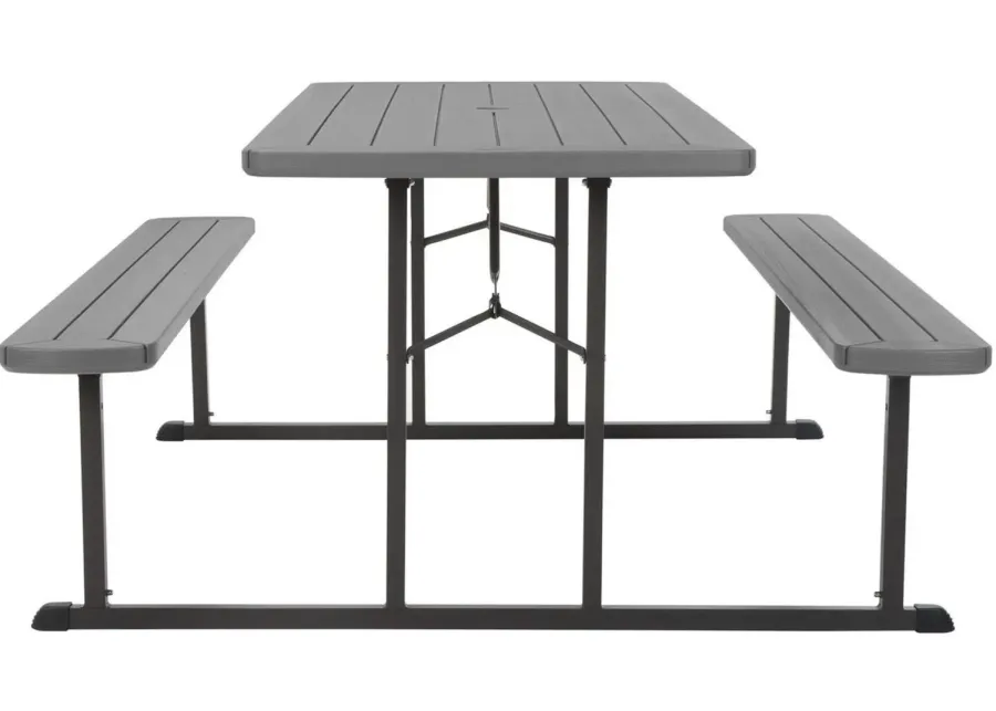 COSCO Outdoor Living 6 ft. Folding Picnic Table in Dark Gray by DOREL HOME FURNISHINGS