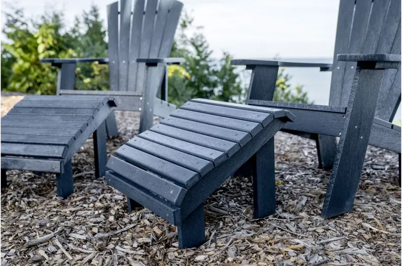 Capterra Casual Recycled Outdoor Premium Adirondack Footstool in Atlantic Navy by C.R. Plastic Products