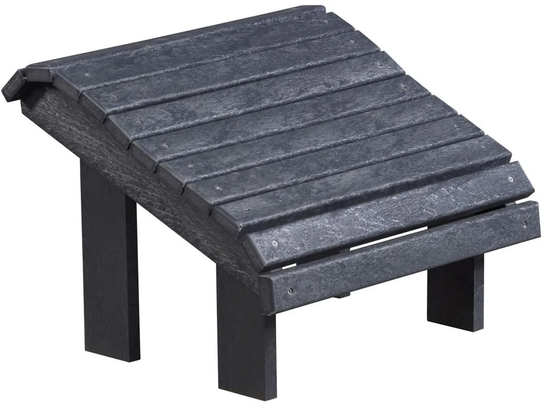 Capterra Casual Recycled Outdoor Premium Adirondack Footstool in Graystone by C.R. Plastic Products
