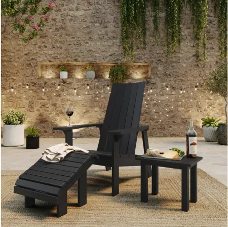 Capterra Casual Recycled Outdoor Premium Adirondack Footstool in Onyx by C.R. Plastic Products