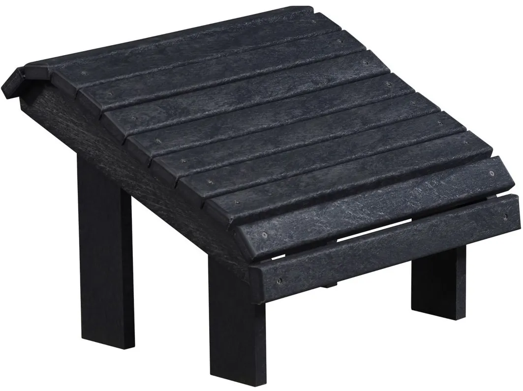 Capterra Casual Recycled Outdoor Premium Adirondack Footstool in Onyx by C.R. Plastic Products