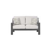 Tropicava Outdoor Loveseat in Taupe/White by Ashley Express